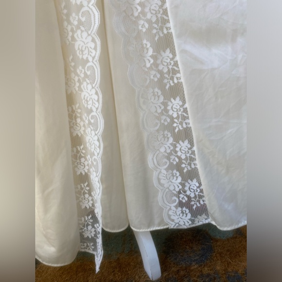 vtg maidenform negligée lace set nightgown robe silky union made usa ivory sz. s - Picture 7 of 16